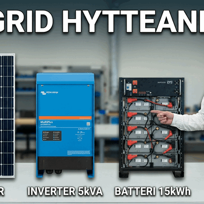 Prosjektering av hytteanlegg med 230V – hvor stor inverter, batteribank og solcelleanlegg trenger du?
