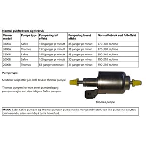 Safire FUEL PUMP (Thomas Magnete) (Etter 04/2019)